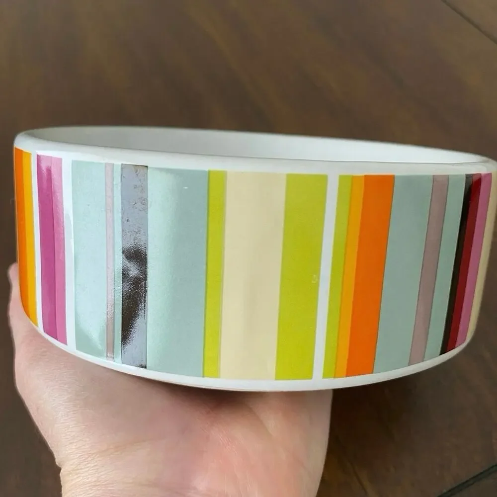 HTF Isaac Mizrahi for Target colorful striped pet bowl
